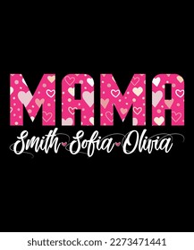 Mama With Babies Name, Mother's Day UK, Happy Mother's Day 2023, March 19, Best Mom Day, Shirt Print Template