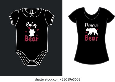 Mama and baby bear t-shirt for baby and me.	