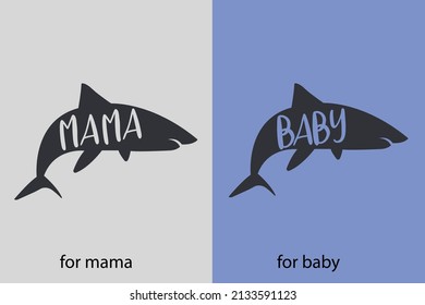 Mama and baby matching t shirt design