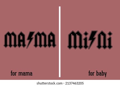 Mama and baby matching t shirt design 