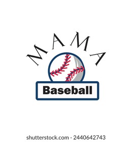 sublimación de tipografía retro ondulada de mama Baseball.