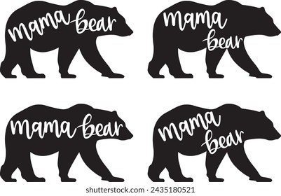 Mama bear, bear cut file, bear family vector illustration file