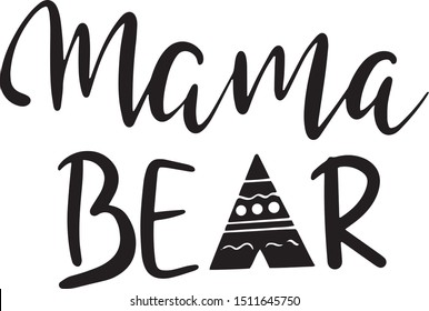 Mama Bear Decoration For T-shirt