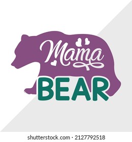 Gedruckte Vektorgrafik von Mama Bear Holiday