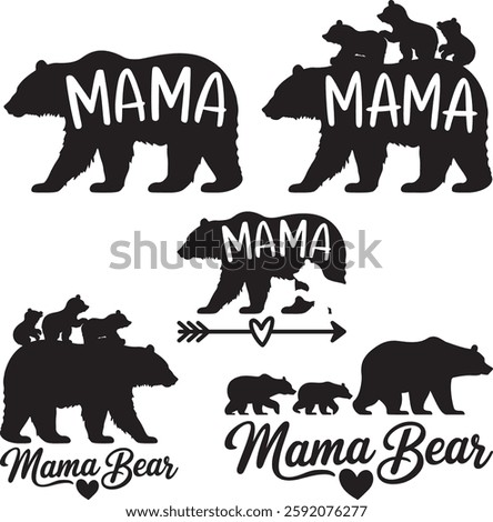 Mama Bear isolated on white background