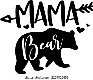 mamá oso mamá vida vectorial tipografía para archivos de cricut