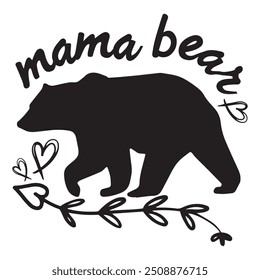 Mama-Bär. Mutter spezielle Kalligrafie-Design. Muttertag besondere Typografie.  