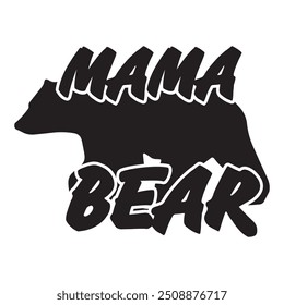 Mama-Bär. Mutter spezielle Kalligrafie-Design. Muttertag besondere Typografie.  