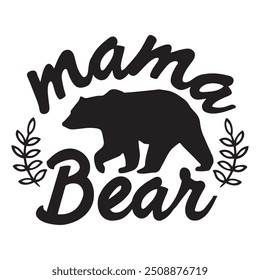 Mama-Bär. Mutter spezielle Kalligrafie-Design. Muttertag besondere Typografie.  