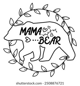 Mama-Bär. Mutter spezielle Kalligrafie-Design. Muttertag besondere Typografie.  