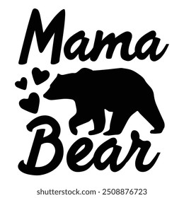 Mama-Bär. Mutter spezielle Kalligrafie-Design. Muttertag besondere Typografie.  