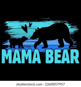 Mama bear  Polar Bear t shirt and mug design vector illustration