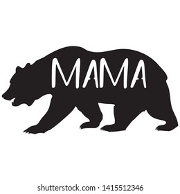 Mama Bear Vector Silhouette Bear Stock Vector (Royalty Free) 1415512346 ...