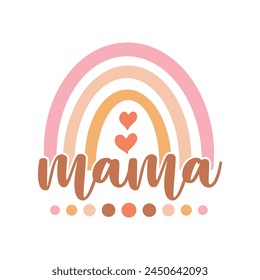 Mama Boho Rainbow Quote Design