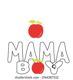 Mama Boy Svg Mama. Shirt design. White lettering.Vector illustration isolated on white background. Mama Boy cutting file for Silhouette and Cricut.