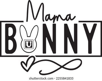 mama bunny easter family svg