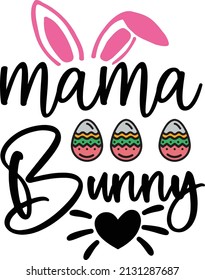 mama bunny Easter svg design