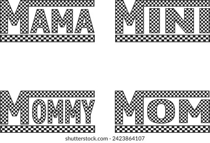 Mama checkered, racing mom, Race Mama, mini checkered, mom checkered, mommy checkered
