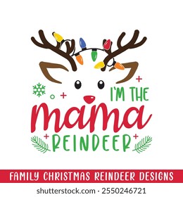 The mama Christmas Reindeer design, The Christmas Reindeer Family design