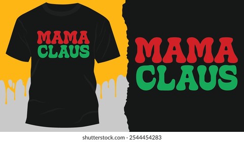 Mamá Claus diseño de la temporada de la camiseta de Navidad 