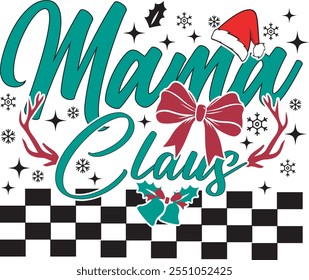 Mama Claus diseño de camiseta de Navidad