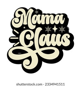 Mama Claus, Retro svg design vector file
