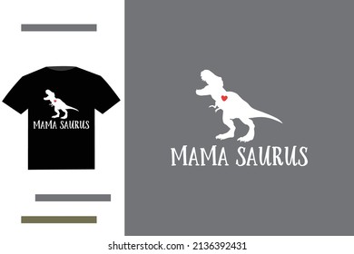 Mama dinosaur t shirt design