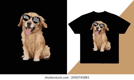 Diseño de camiseta de Vector de mamá perro