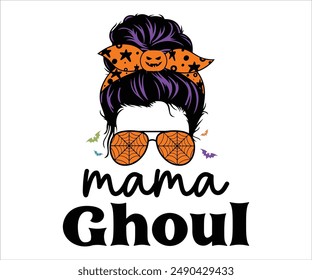 Mama Ghoul T-Shirt, Coquette Halloween, Halloween Quotes, Fall Design, Pumpkin T-shirt, October T-shirt, Funny Halloween Shirts, Cut File For Cricut And Silhouette