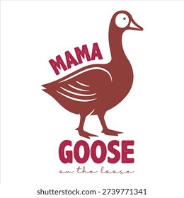 Mama Goose on the Loose Vector Illustration