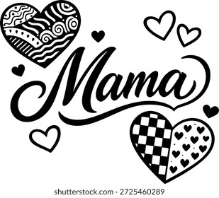 Mama Herz Muster Design - süß dekorative Mutter