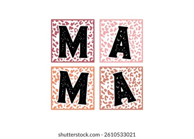 Mama Leopard Print Mother's Day T Shirt Design