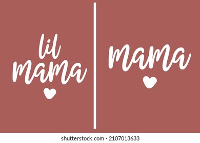 Mama and little baby t shirt design 