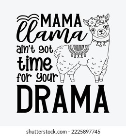 Mama Llama and Little Llama SVG Bundle, Mommy and Me Cut File