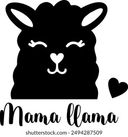 Mama Llama. Mother's day. Motherhood quote vector