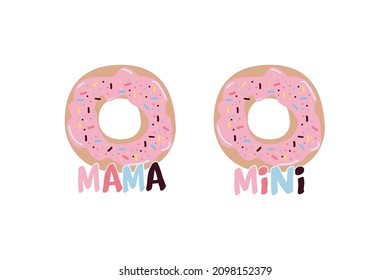 mama mini donuts t shirt design. for donuts day vector  