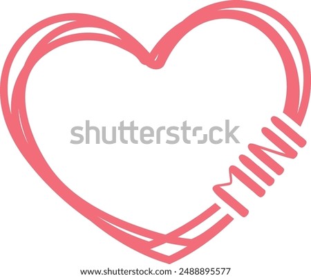 Mama and Mini heart cutting files. Mother's day vector illustration