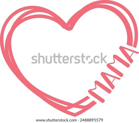 Mama and Mini heart cutting files. Mother's day vector illustration