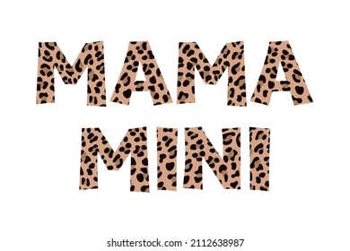 Mama Mini with leopard texture Matching Shirt design