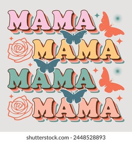 Mama Mom Mama Muttertag T-Shirt Grafik.