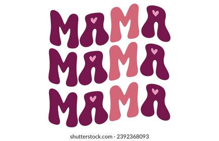 Mama, mom retro t-shirt design vector file