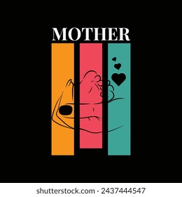 Mama, Mother's T-shirt design, Lettering design for greeting banners, Modern calligraphy, Cards and Posters, Mugs, Notebooks, white background,  EPS 10.