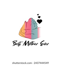 Mama, Mother's T-shirt design, Lettering design for greeting banners, Modern calligraphy, Cards and Posters, Mugs, Notebooks, white background,  EPS 10.