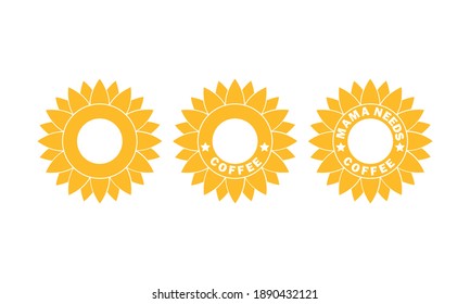 Mama braucht Kaffeeluftblüte Monogramm-Vektorgrafik und Clipart
