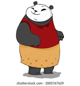 Mama Panda Cartoon, Perfect for illustration, Pattern, Design, Etc.