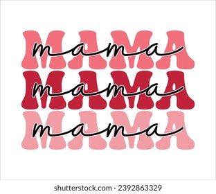 Mama Retro Valentines T-Shirt, Cute Valentines T-Shirt, Heart T-Shirt, Groovy Valentine Shirt, Valentines Day, Mini Valentine, kids Valentine, Cut File For Cricut And Silhouette