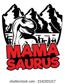 Mama Saurus Dinosaur T-Shirt Design für Mütter Tag