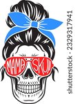 mama skull face vector illustration