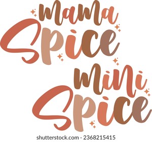 Mama Spice Mini Spice-Fall autumn T-shirt Design with Vector.