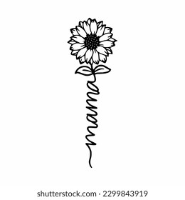 Mama SVG, Sunflower SVG, Blessed Mom svg, Mom Shirt, Mom Life, Mother's Day, Mom, Svg files for Cricut, Silhouette svg